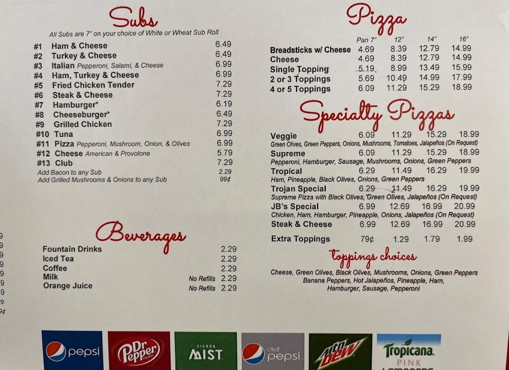 J B's Pizza & Subs Menu image 1
