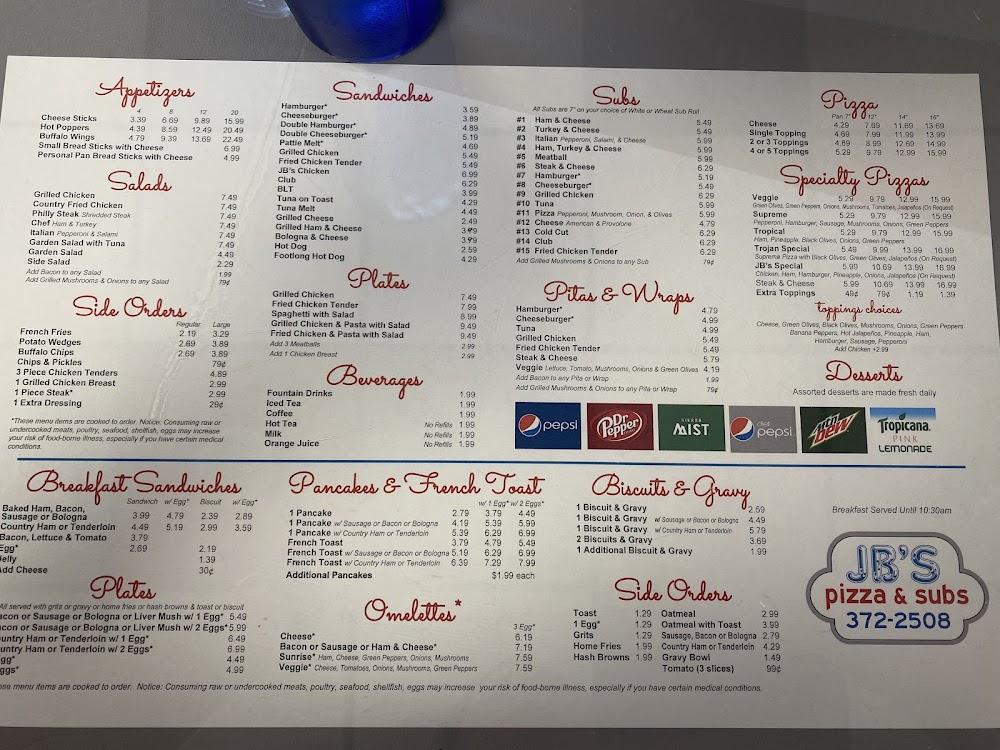 J B's Pizza & Subs Menu image 4